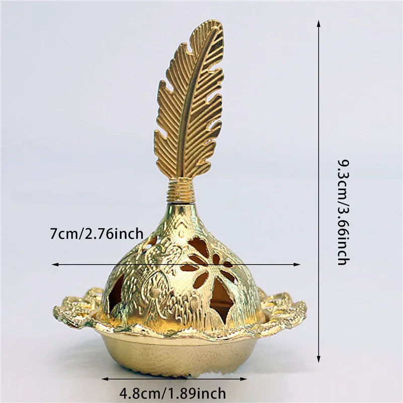 Incense Burner Holder Metal Censer Cone Arabian Stick Frankincense Aromatherapy Fragrance