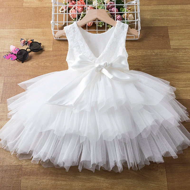 Kids Dresses for Girls Summer Infant Party Flower Girl Wedding Children Clothing Princess Tutu Dress Toddler Baby Xmas Lace Gown