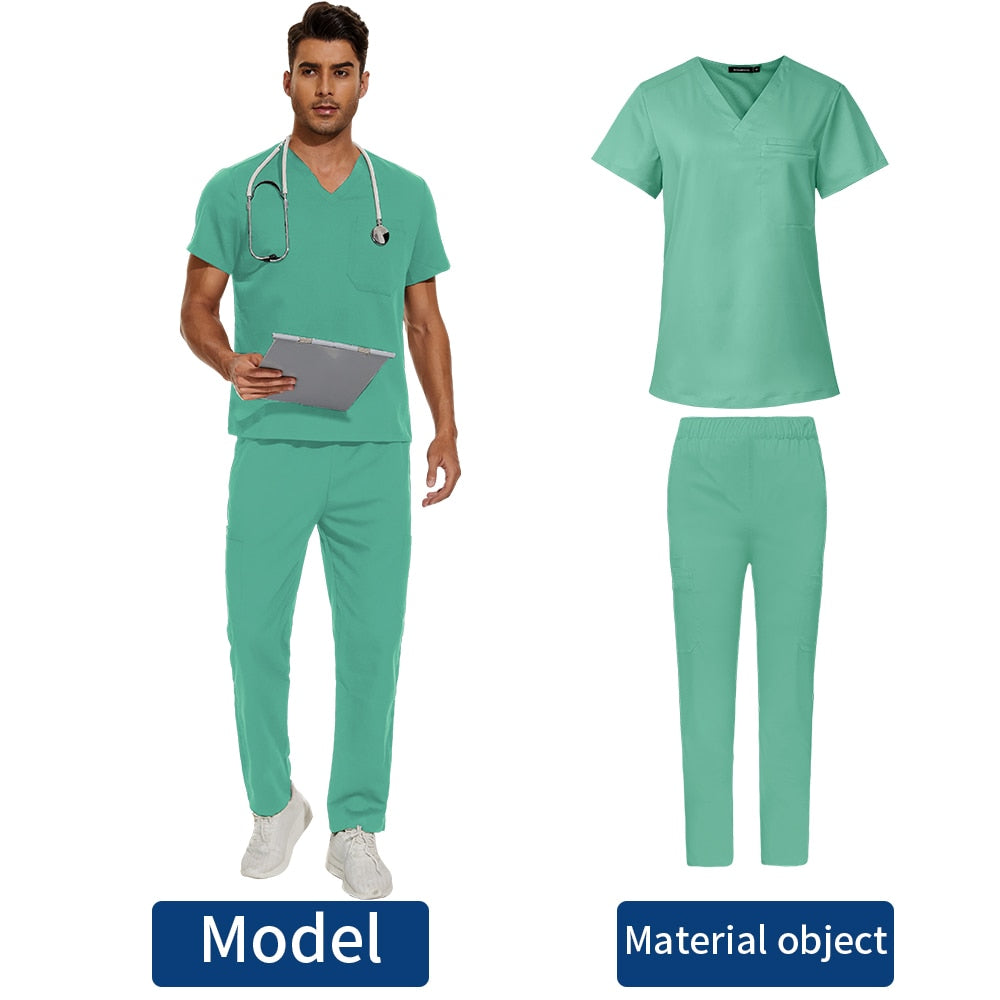 Scrubs Medical Uniform Clinic Hospital Doctor Overalls V-neck Fashion Scrub Pharmacy Nurse Clothes