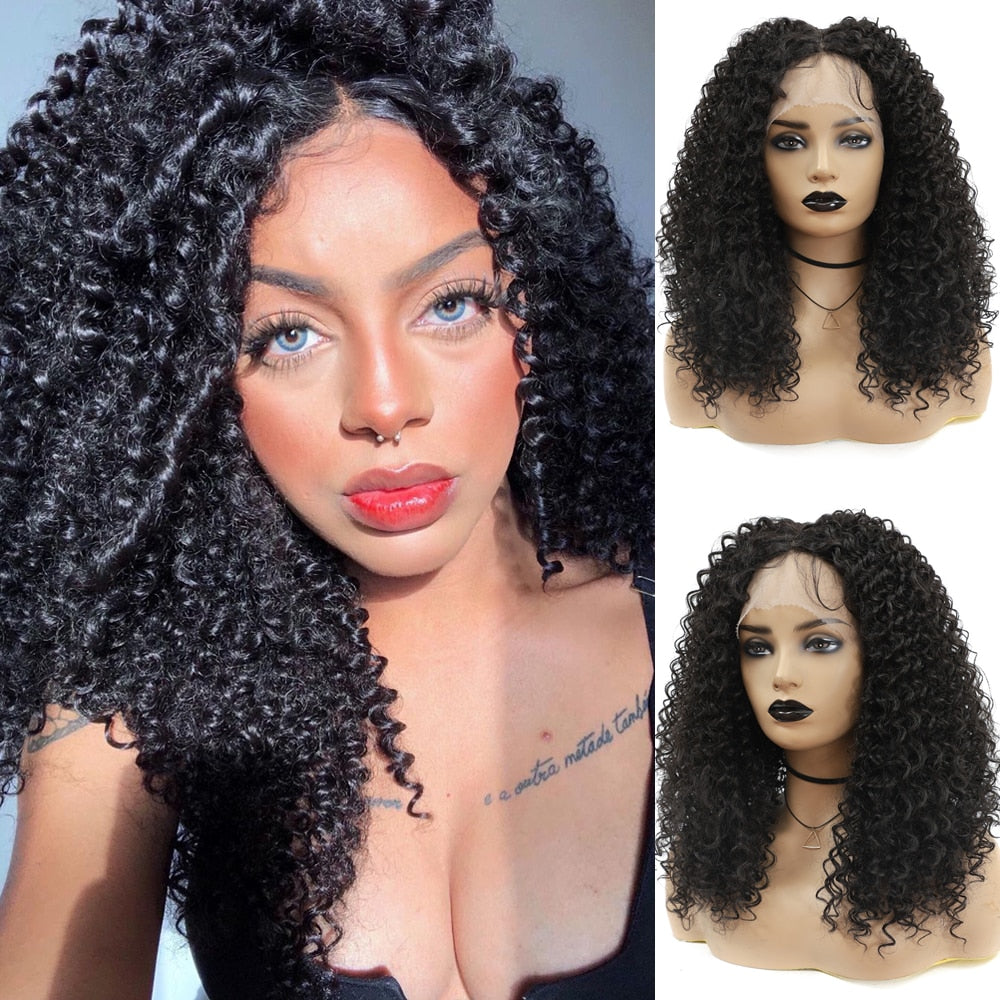 Ombre Brown Kinky Curly Lace Front Wigs