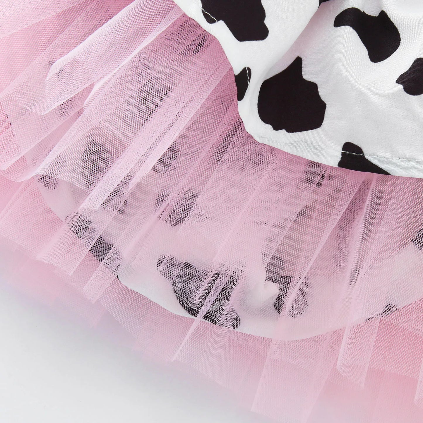 Cow Print Tulle Clothes Newborn Sleeveless Tutu Dresses Hair Band Outfits