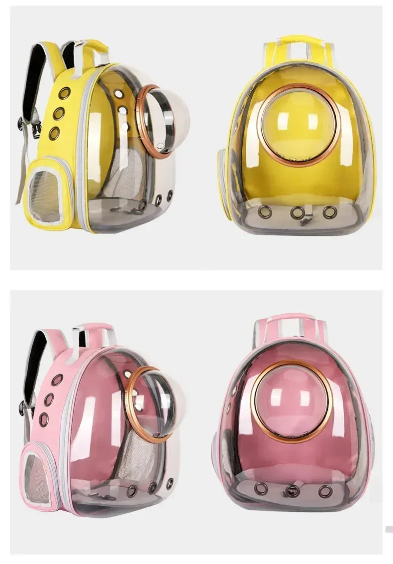 Transparent Capsule Pet Cat Backpack  Out Travel Portable Cat Accessories Breathable Cat Bag for Cats and Small Pet Dogs