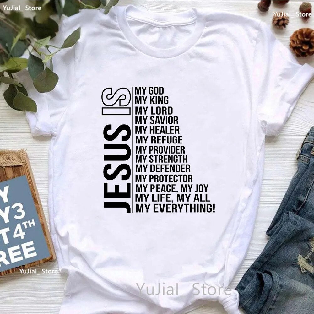 All My Hope Is In Jesus Graphic Print T-Shirt Women