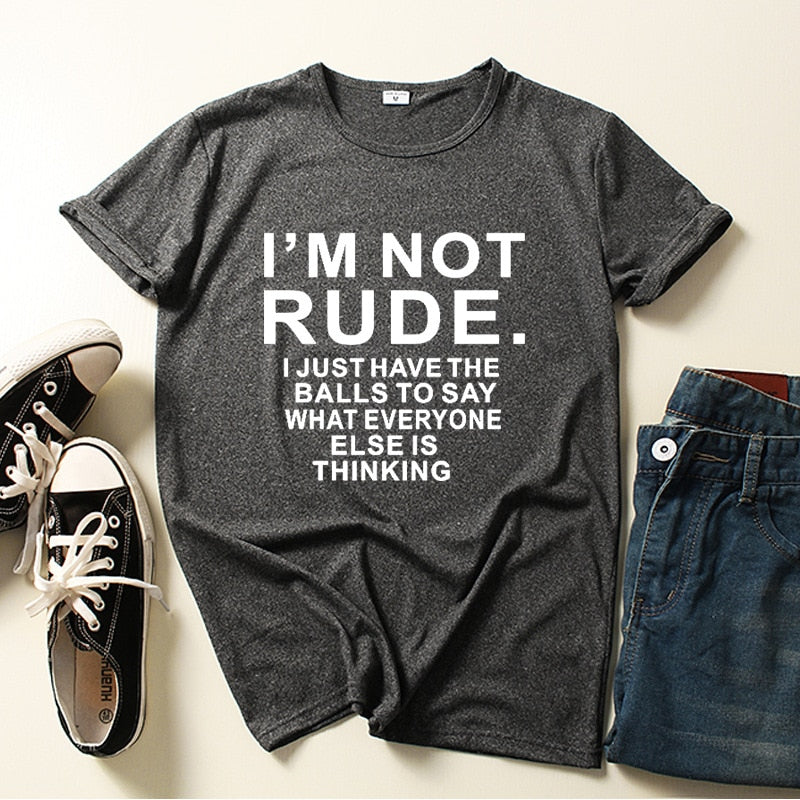 I am Not Rude Letter Print Women T Shirt Short Sleeve O Neck Loose Women Tshirt Ladies Tee Shirt Tops Cloth