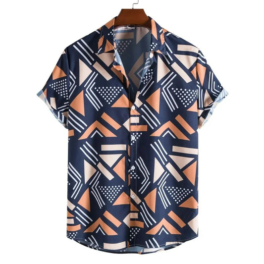 Hawaiian Shirt 2022 Summer New Men's Shirts Casual Fashion Trend Lapel Printed Short Sleeve Shirts Camisas Para Hombre