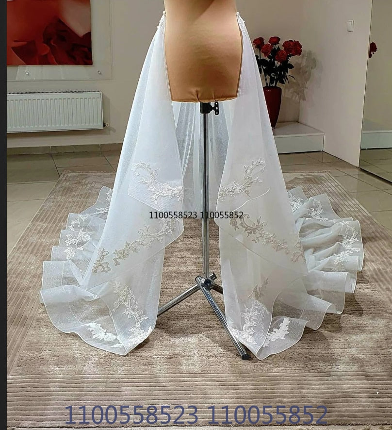 Detachable Wedding train, Removable train, Wedding overskirt, detachable skirt lace appliqué skirt