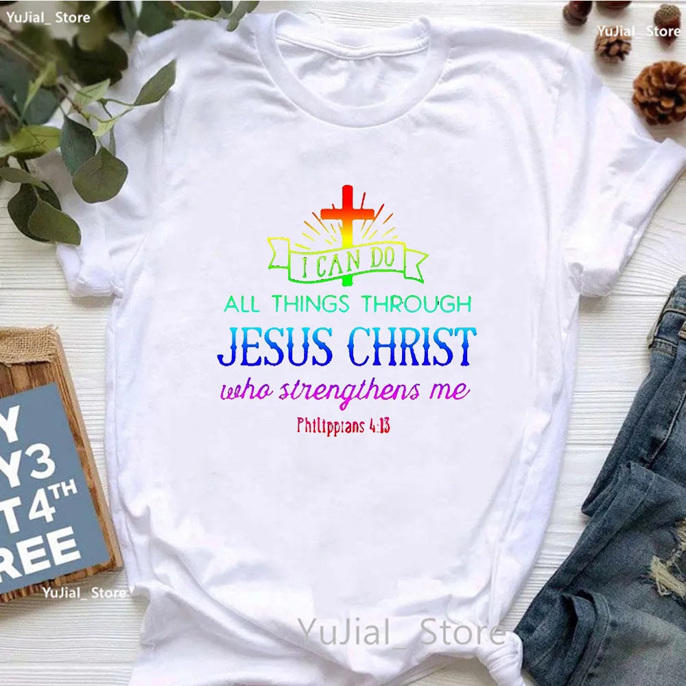 All My Hope Is In Jesus Graphic Print T-Shirt Women