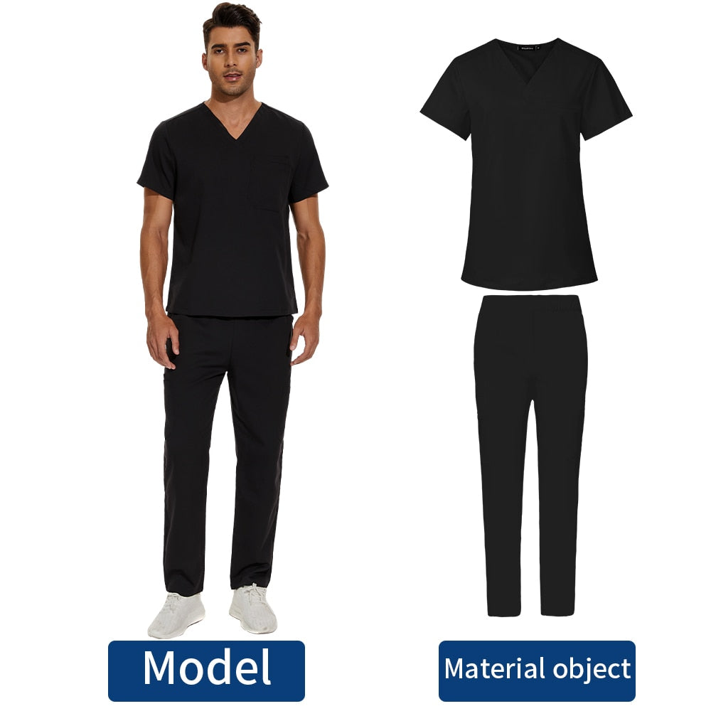 Scrubs Medical Uniform Clinic Hospital Doctor Overalls V-neck Fashion Scrub Pharmacy Nurse Clothes