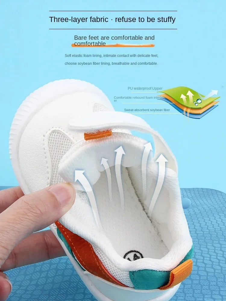 Baby Toddler Shoes Four Seasons Girl Boy Mesh Breathable Walking Single Shoe