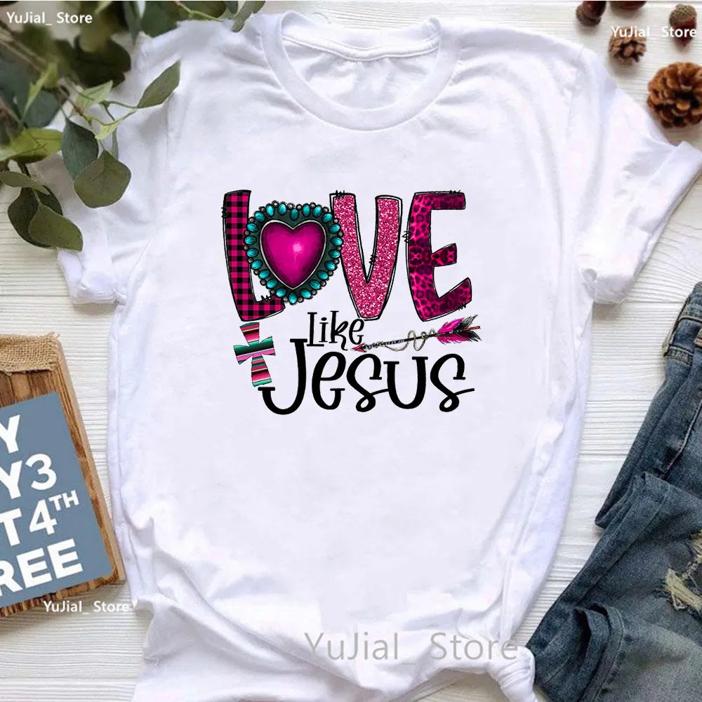 All My Hope Is In Jesus Graphic Print T-Shirt Women