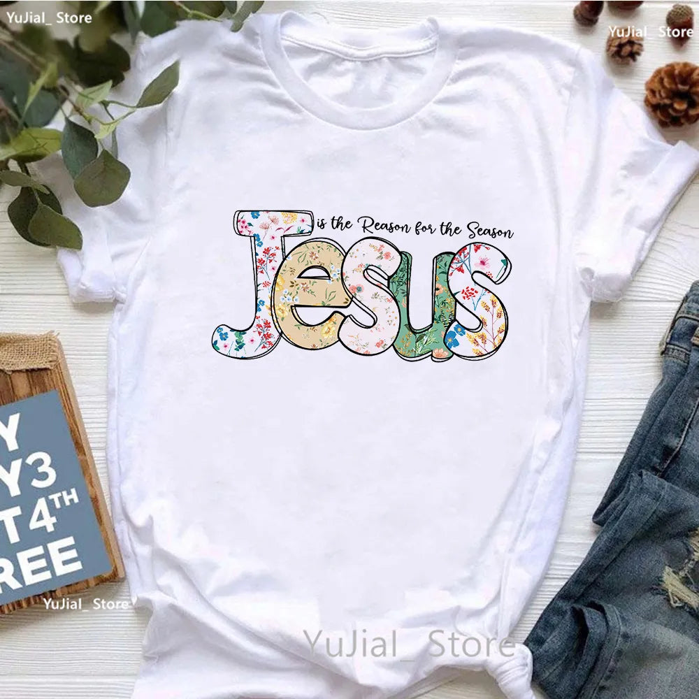 All My Hope Is In Jesus Graphic Print T-Shirt Women