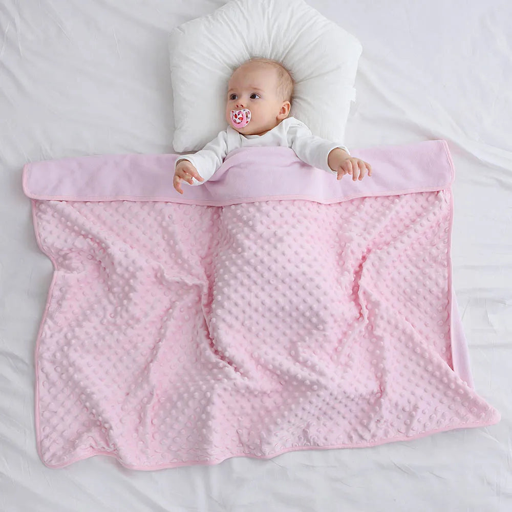 Baby Blanket & Swaddling Newborn Thermal Soft Fleece Blanket Winter Solid Bedding Set Cotton Quilt Infant Bedding Swaddle Wrap