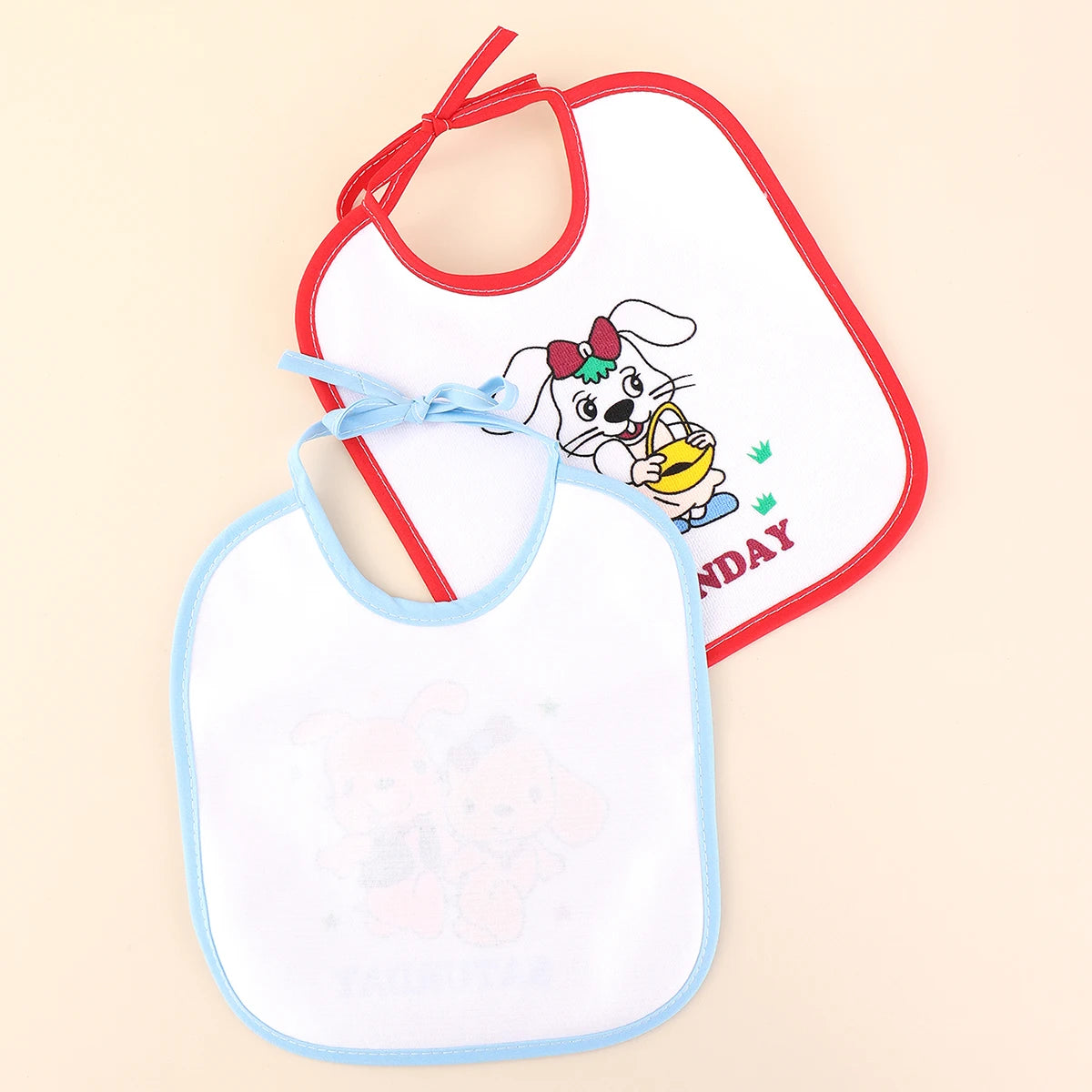 7pcs Weekly Without Repeating Baby Bibs U Shaped Newborn Infants Waterproof Printing Burp Cloths Saliva Towel for Baby