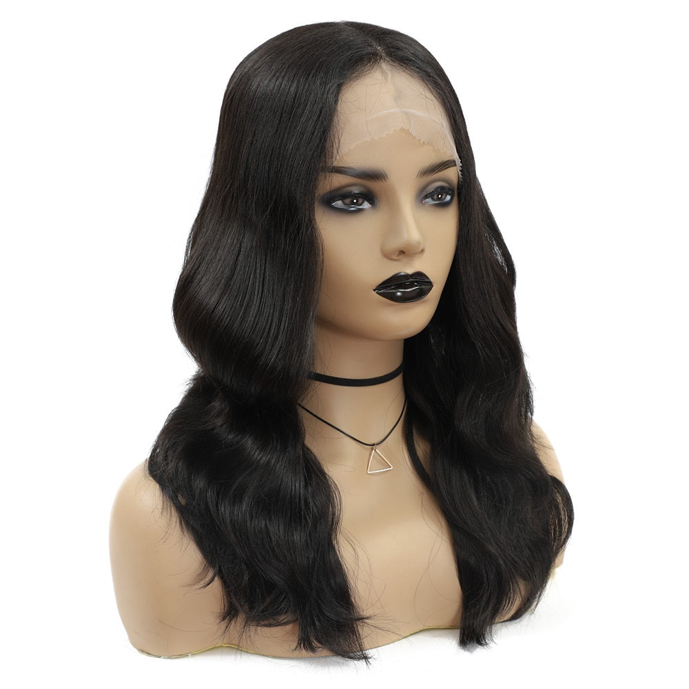 Synthetic Lace Front Wig with Baby Hair 18 Inch Medium Body Wavy