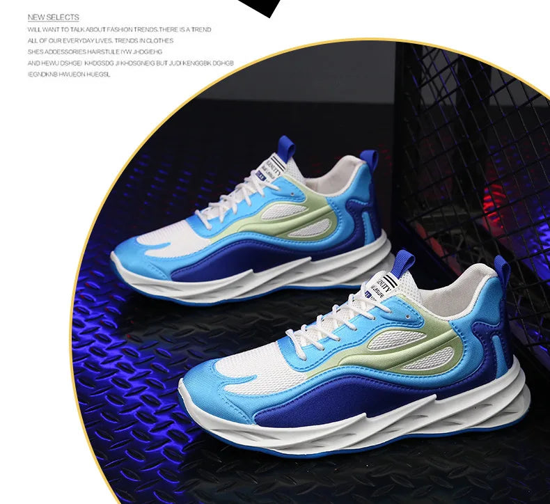 2024 Summer Men's Cloth Shoes Breathable Thick-soled Casual Shoes Men's Korean Fashion Sports Shoes