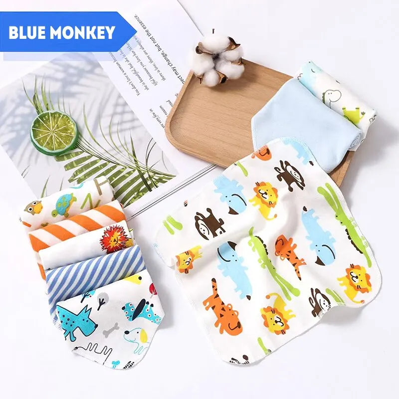 8 Pcs Pack of Different Colors Cotton Newborn Saliva Towel Nursing Towel Baby Wipe Handkerchief Towel