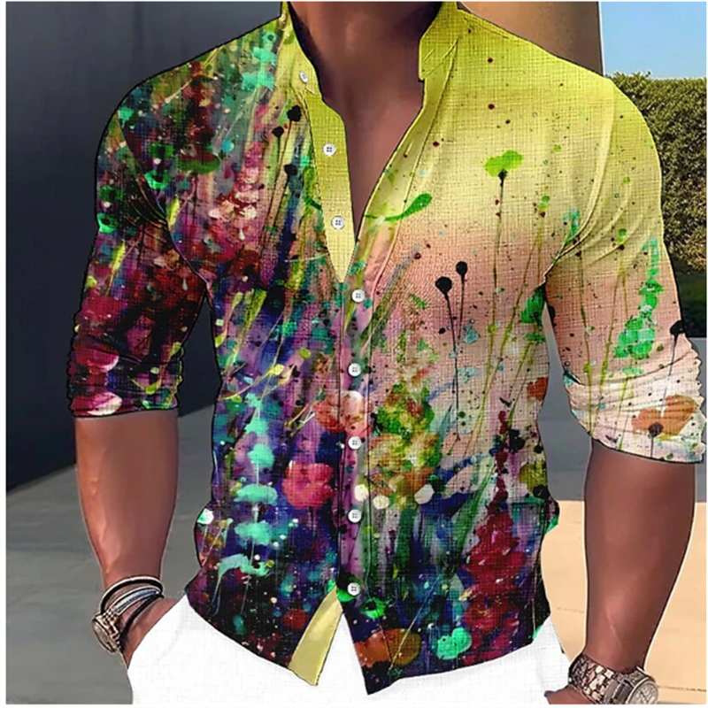 Fashion 3D Printed Collar Shirts Men's Tops Casual Outdoor Party  Soft Comfortable Fabric Button Tops