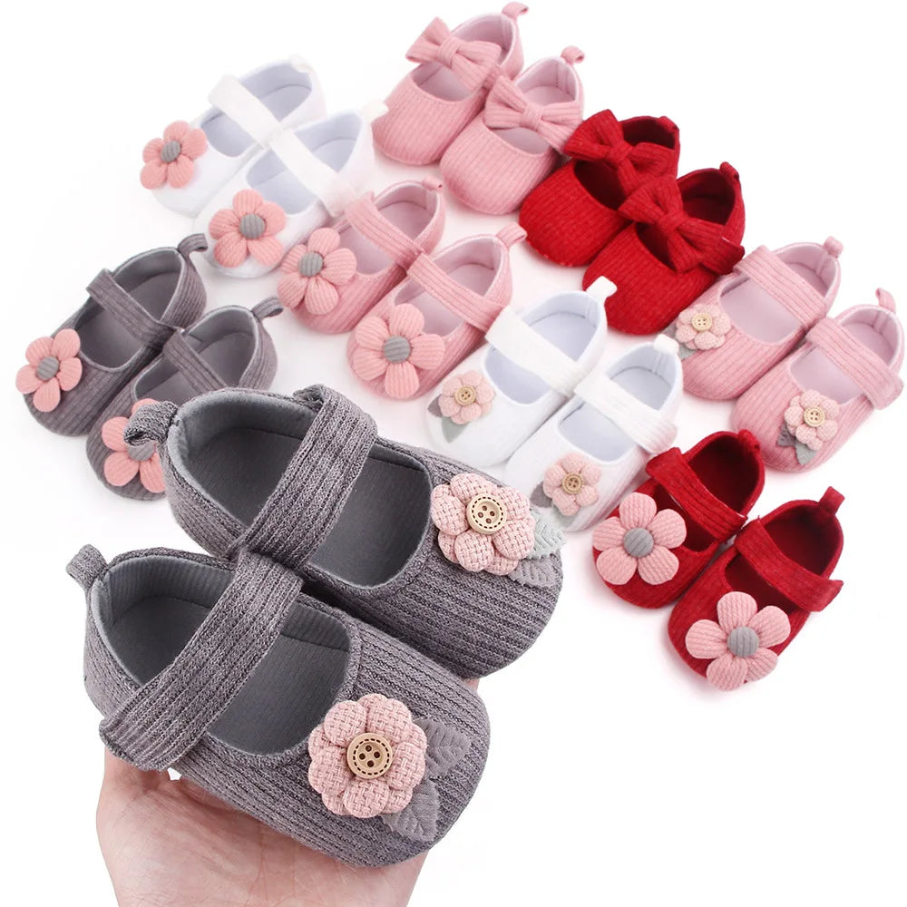 Anti-slip First Walking Shoes Baby Shoes 0-6-12 Months Girls' Shoes