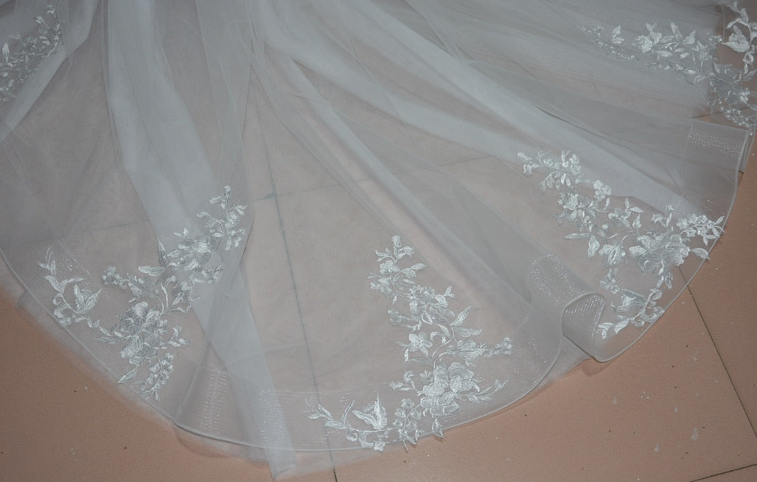 HOT Detachable skirt wedding overskirt, tulle wedding train decorated lace Detachable wedding overskirt custom size