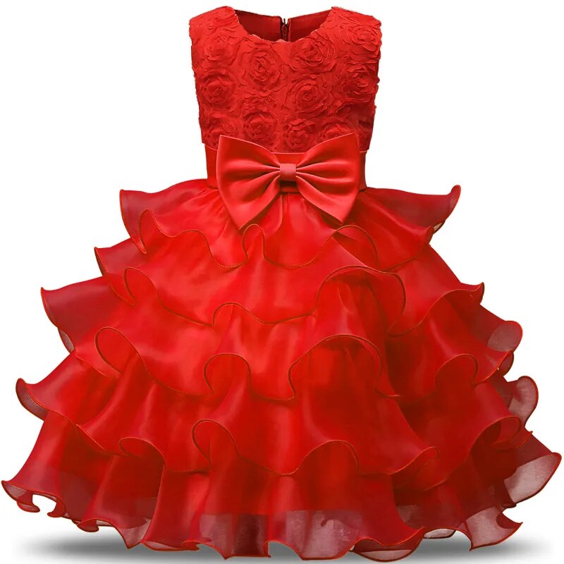 Children Luxury Party Formal Dress Wedding Birthday Kids Christmas Dresses Girls Lace Tutu Flower Girls