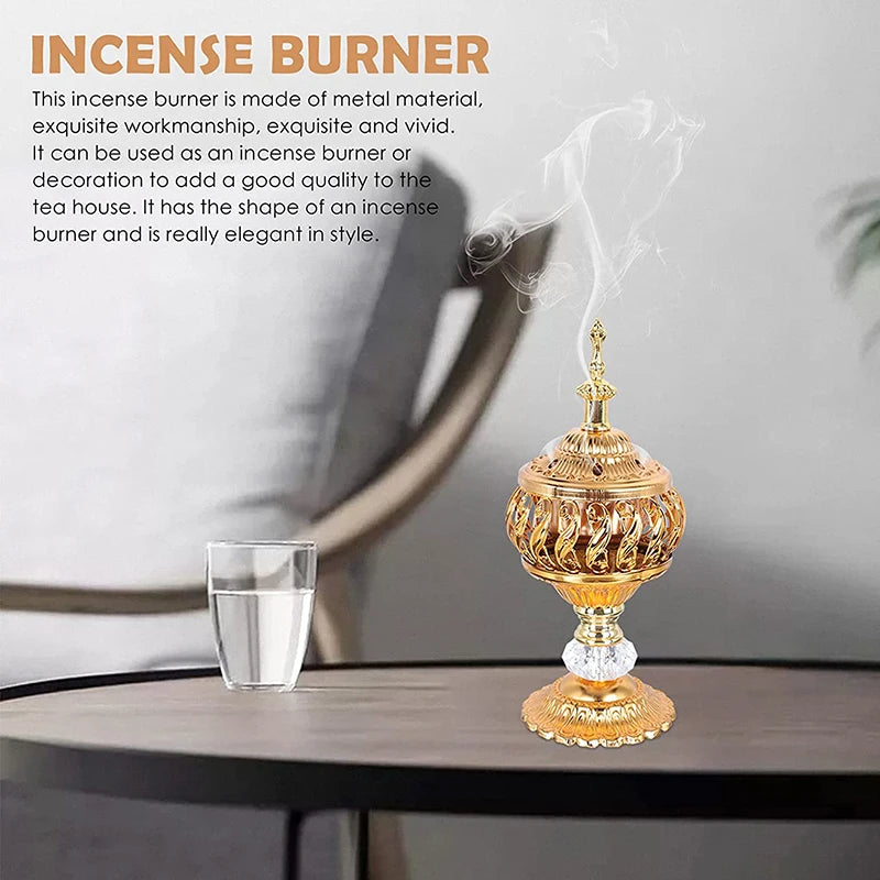 Incense Burner Holder Metal Censer Cone Arabian Stick Frankincense Aromatherapy Fragrance