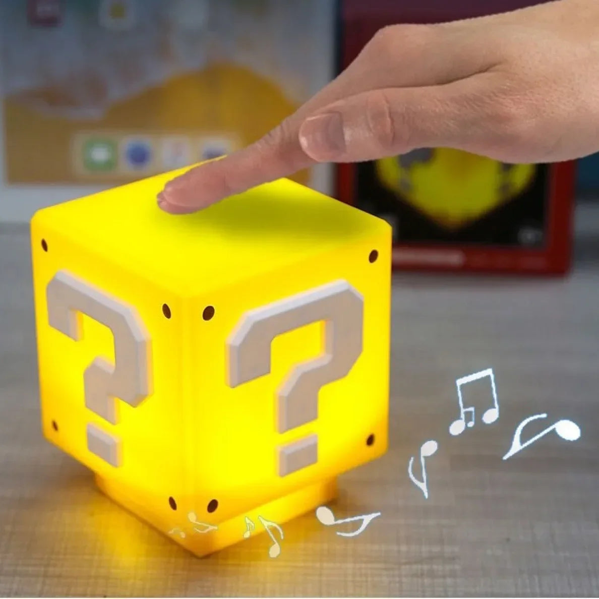 3D Night Lights Colorful Pac Man Super Mario Figure Pixel Toy Led Question Mark Light Game Icon Atmosphere Lamp Gifts