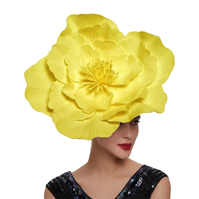 Large Flower Fascinator Hat Bridal Makeup Prom Kentucky Derby Headpiece  Photography Hair Accessories