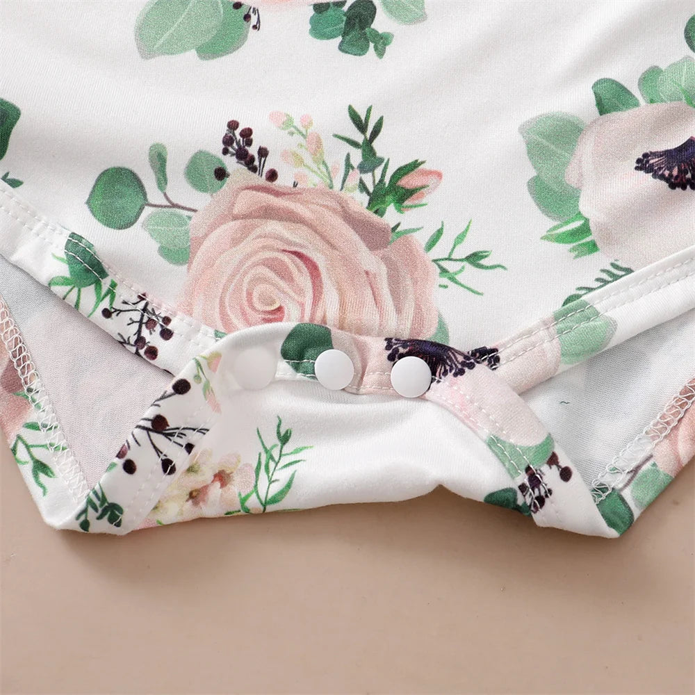 Newborn Baby Girl 3PCS Clothes Set Floral