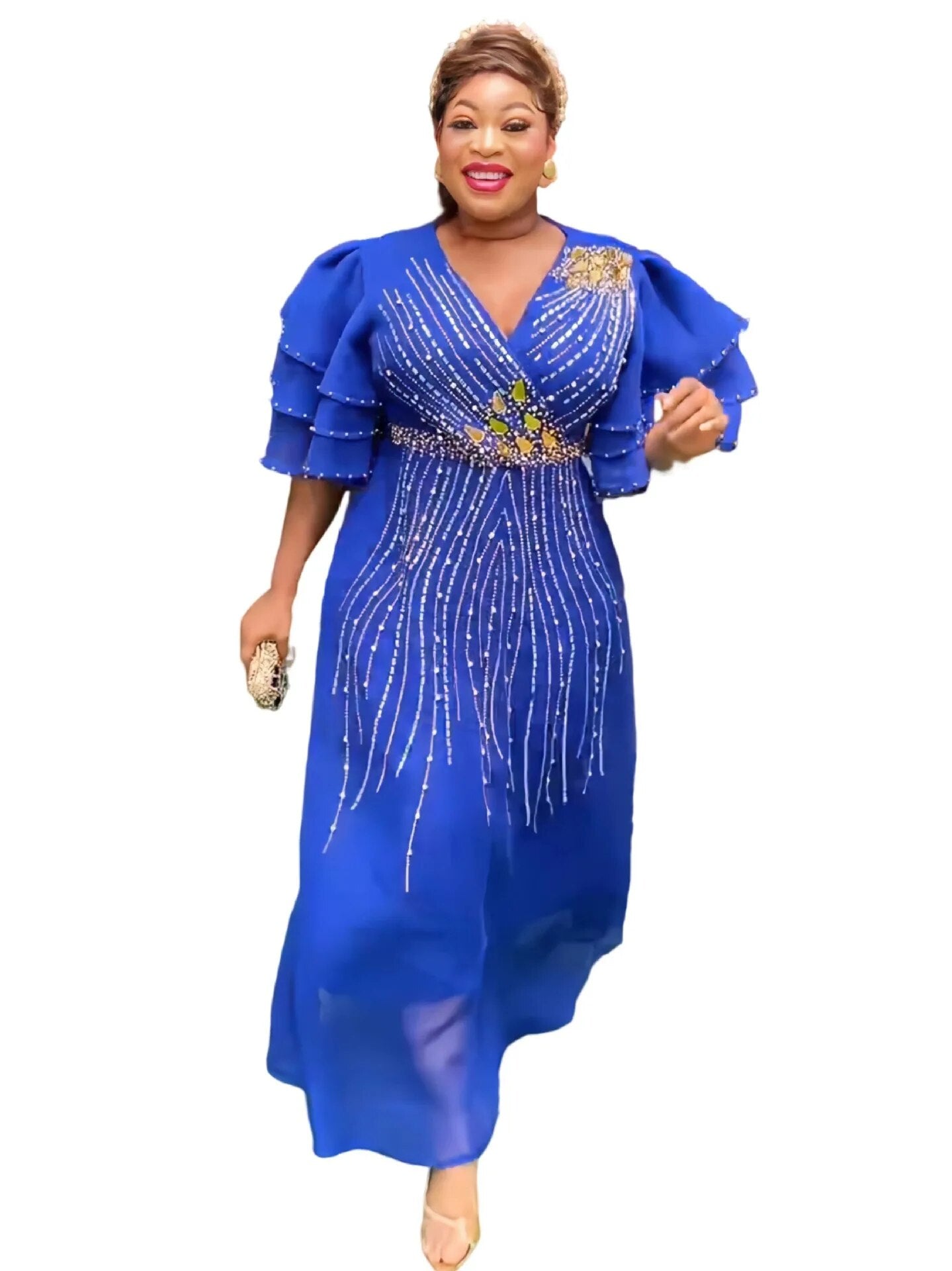 Elegant African Dresses for Women Summer Evening Party Long Dress Turkey Outfits Robe Dashiki Ankara Africa Clothing