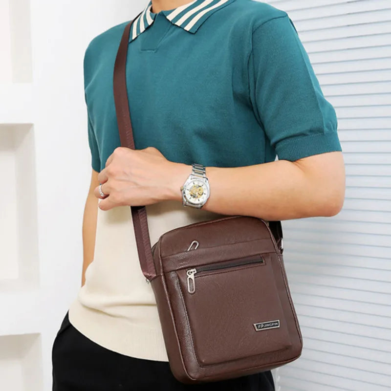 Men's Genuine Leather Crossbody Shoulder Bags High quality Tote Fashion Business Man Messenger Bag Leather Bags fanny pack