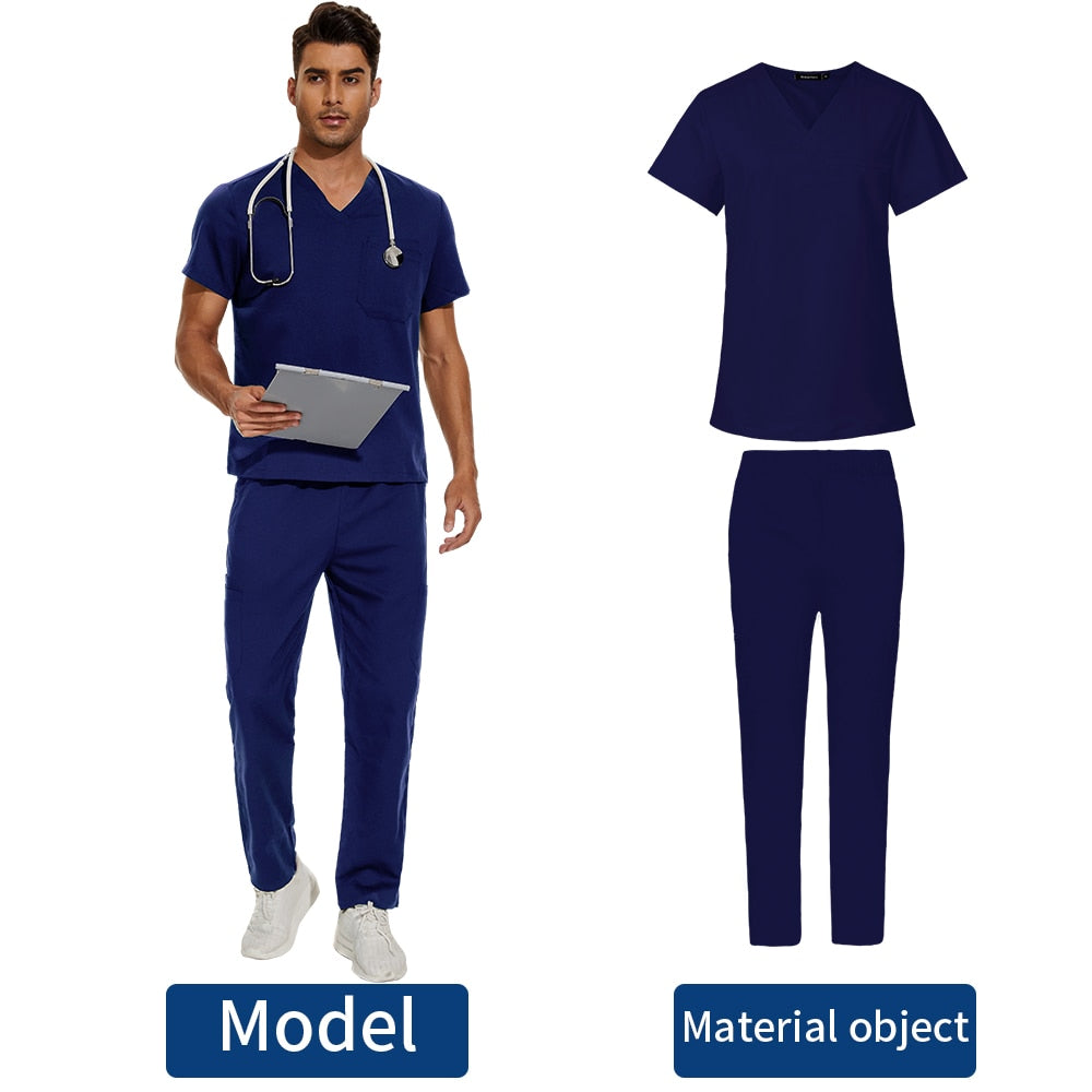 Scrubs Medical Uniform Clinic Hospital Doctor Overalls V-neck Fashion Scrub Pharmacy Nurse Clothes