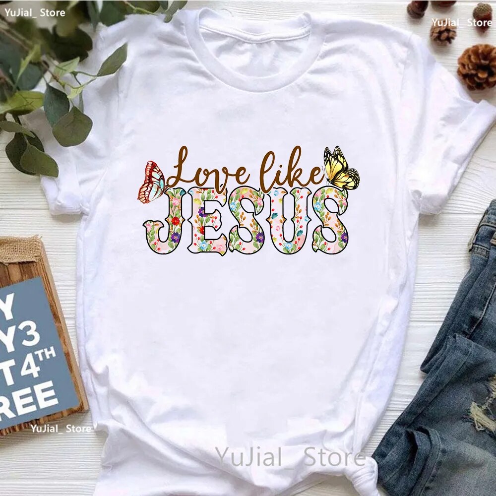 All My Hope Is In Jesus Graphic Print T-Shirt Women