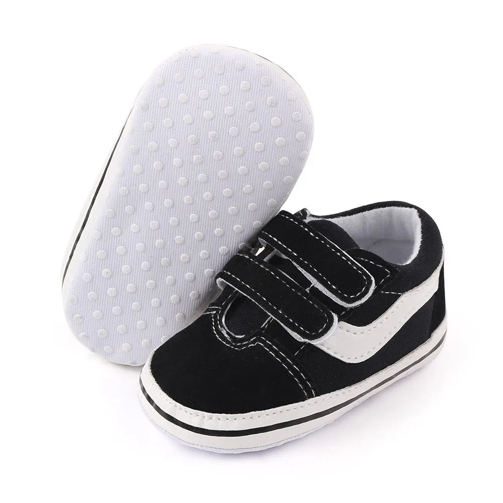 Newborn Baby Boys Shoes Pre-Walker Soft Sole Pram Shoes Canvas Sneakers Trainers