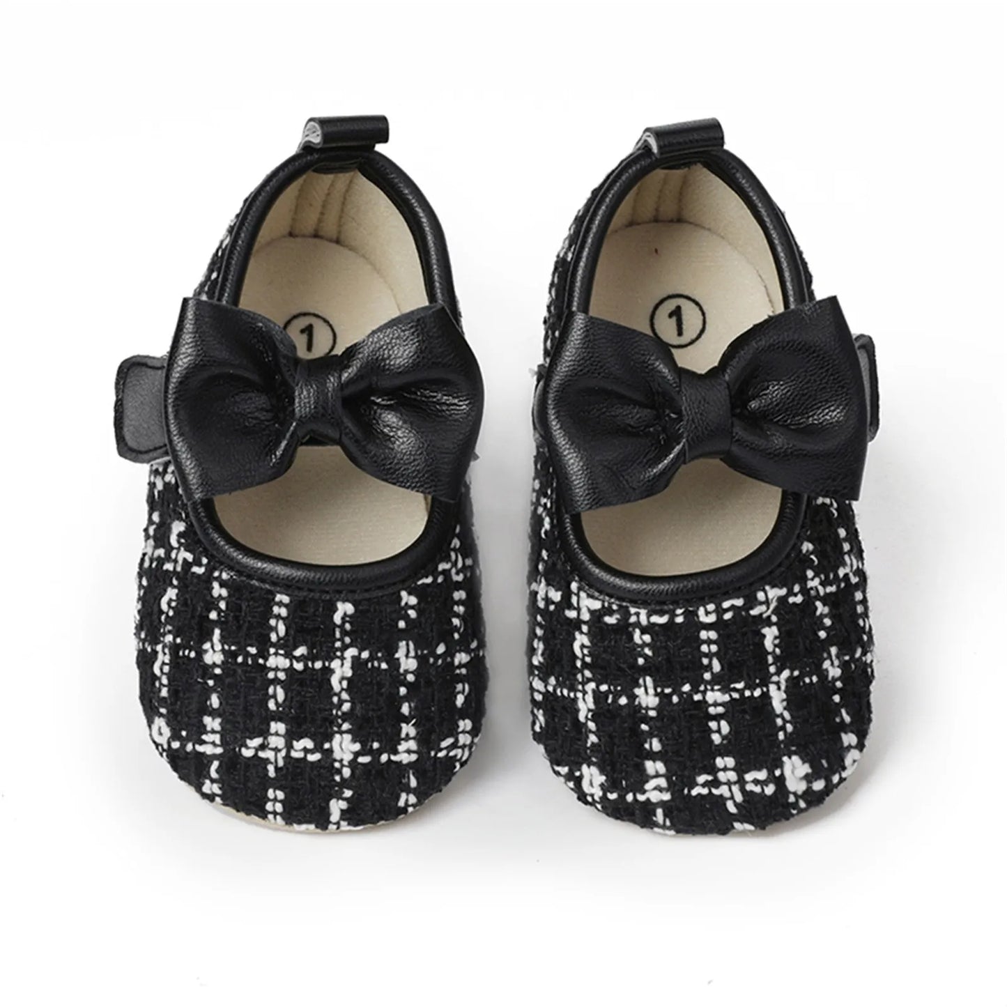 New Fashion Infant Baby Girls Single Shoes Plaid Bowknot First Walkers Shoes Toddler Party Sandals Soft Soled Princess Shoes