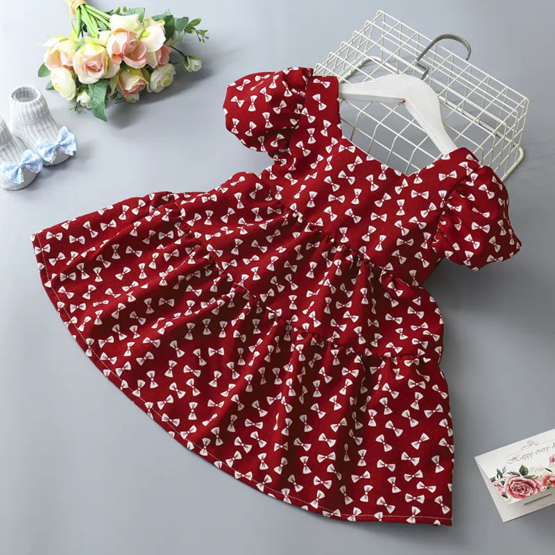 Summer Toddler Dresses Baby Girl Clothes Cute Flowers Print Princess Dress