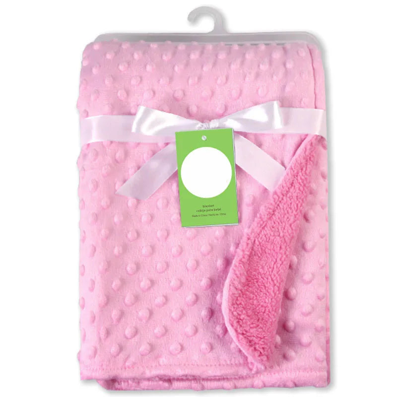 Baby Blanket & Swaddling Newborn Thermal Soft Fleece Blanket Winter Solid Bedding Set Cotton Quilt Infant Bedding Swaddle Wrap