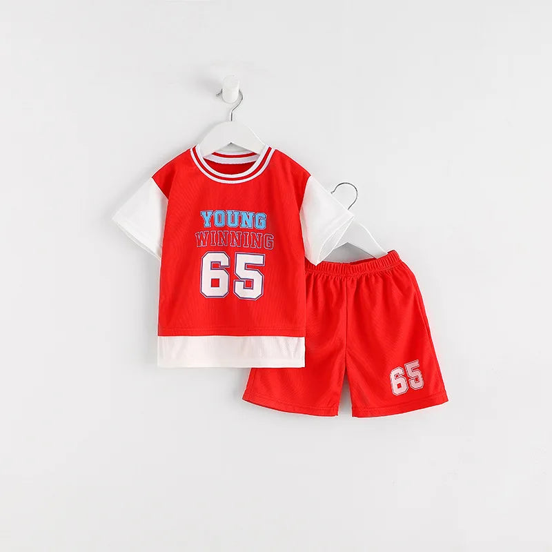 New Sport Outfits Baby Clothing Sets Sport Clothes For Kids Child Casual Tracksuit Short Sleeve T-shirt + Shorts Children Outfit