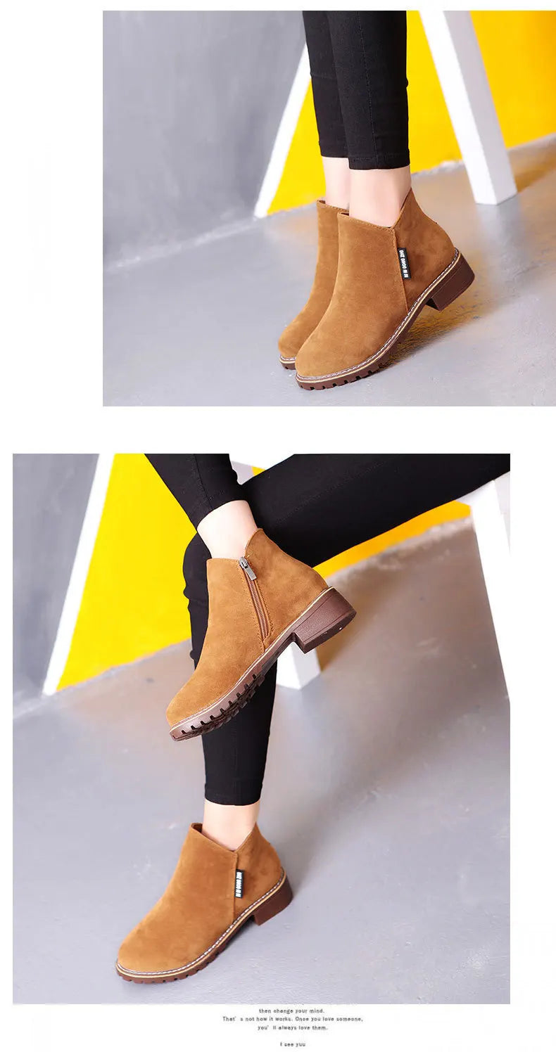 Shoes Women 2022 Fashion Thick Sole Ankle Boots Comfortable Plus Size Snow Boots for Women Female Platform Boots Botas De Mujer