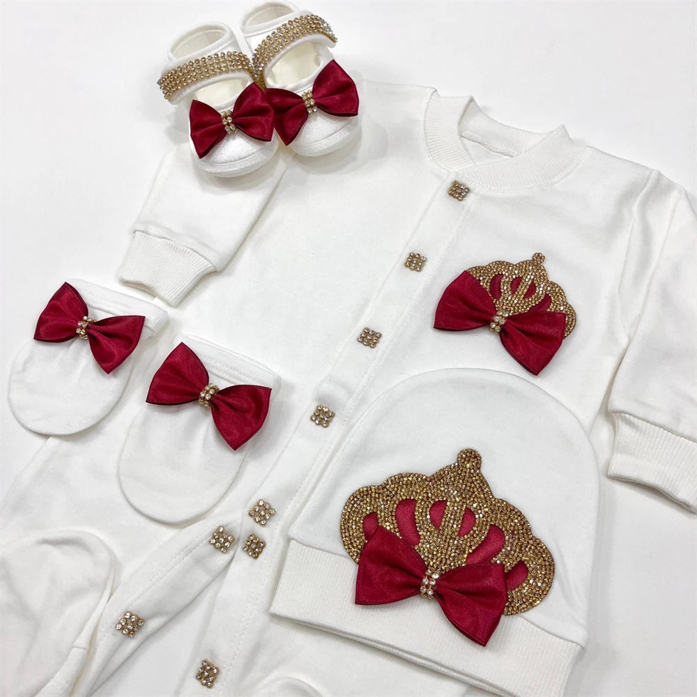 Newborn Baby Boy Outfits Set Cotton Shirt Pants Mittens Receiving Blanket-baby clothing-Top Super Deals-design 008-newborn size 52-Free Item Online