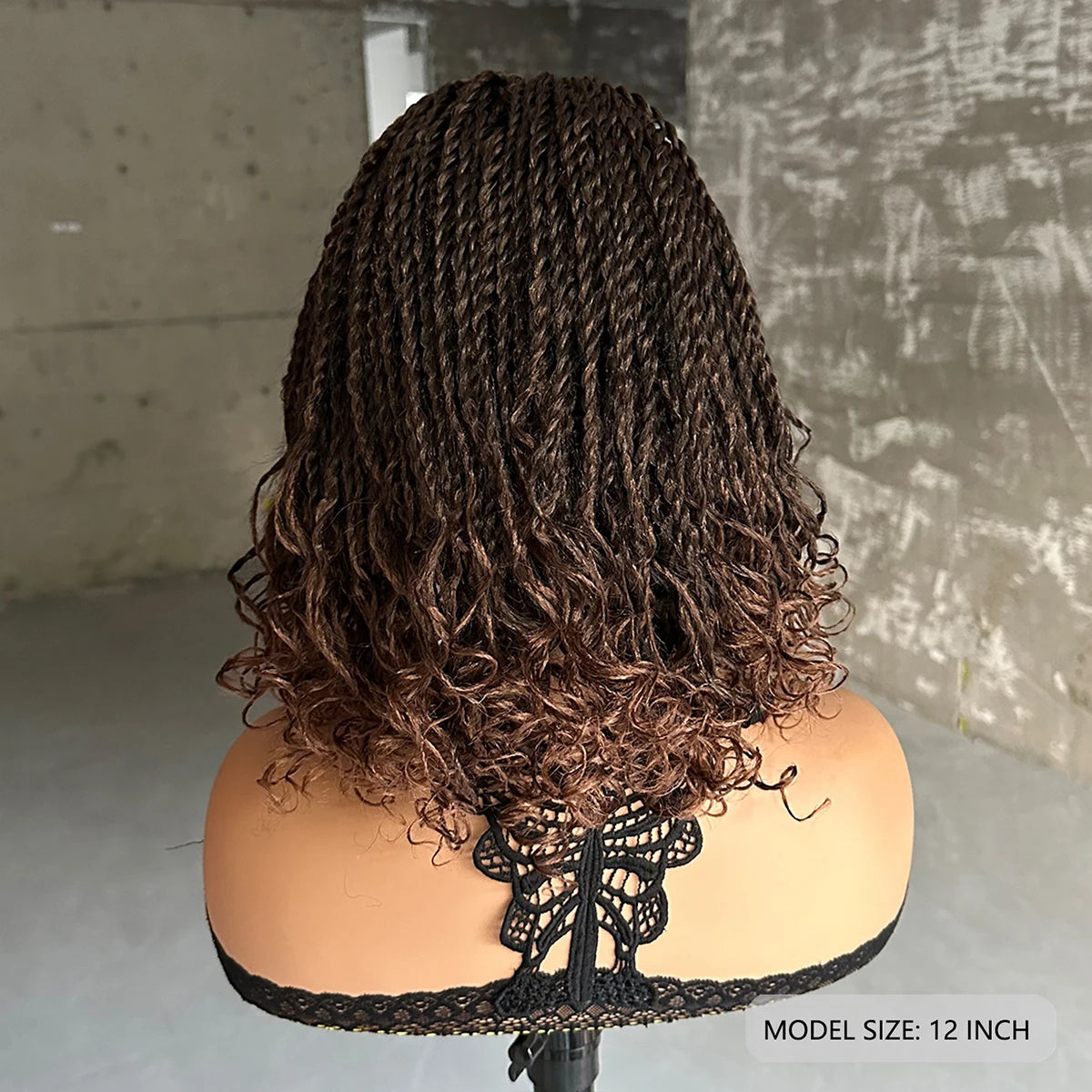 12Inch Short Synthetic Braided Wigs For Black Women Heat Resistant Crochet Box Braided Bob Wig African Braiding Hair Wig Bob