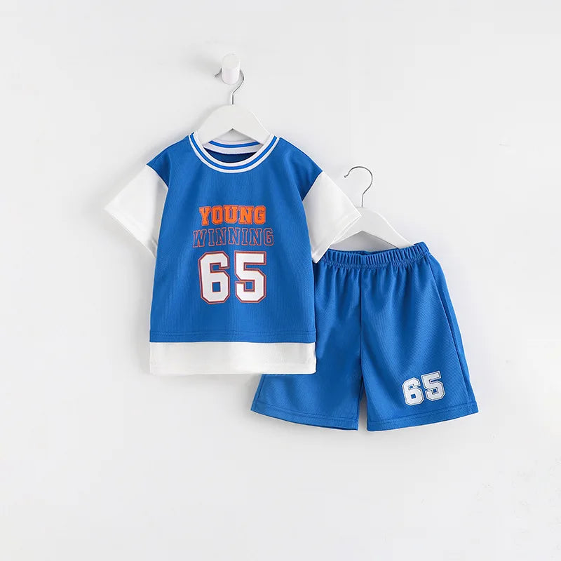 New Sport Outfits Baby Clothing Sets Sport Clothes For Kids Child Casual Tracksuit Short Sleeve T-shirt + Shorts Children Outfit