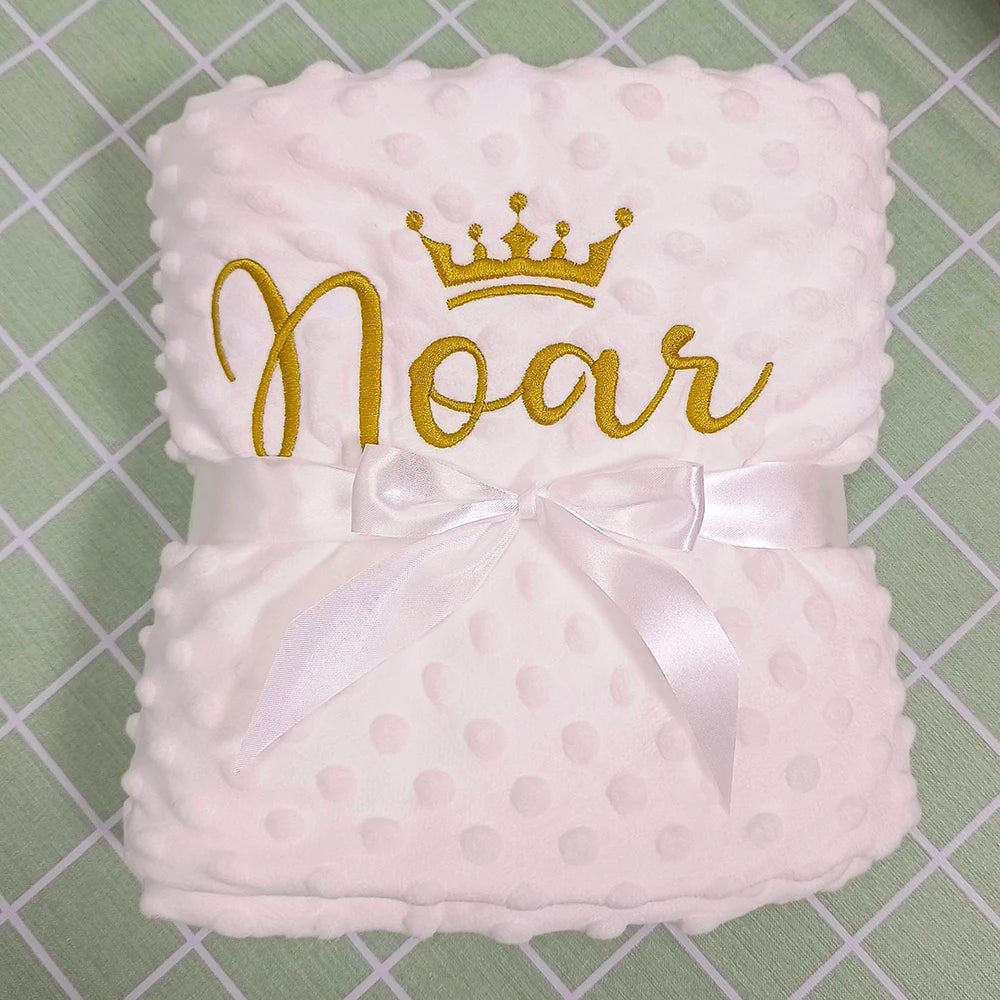 Custom Name Personalized Baby Blanket Swaddle Baby Stroller Bed Crib Sleep Cover Baby Birthday Gift For Newborn Boys and Girls