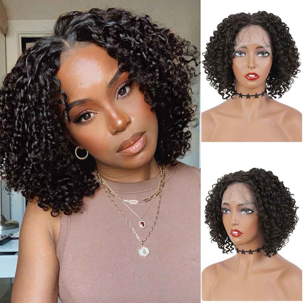 Ombre Brown Kinky Curly Lace Front Wigs