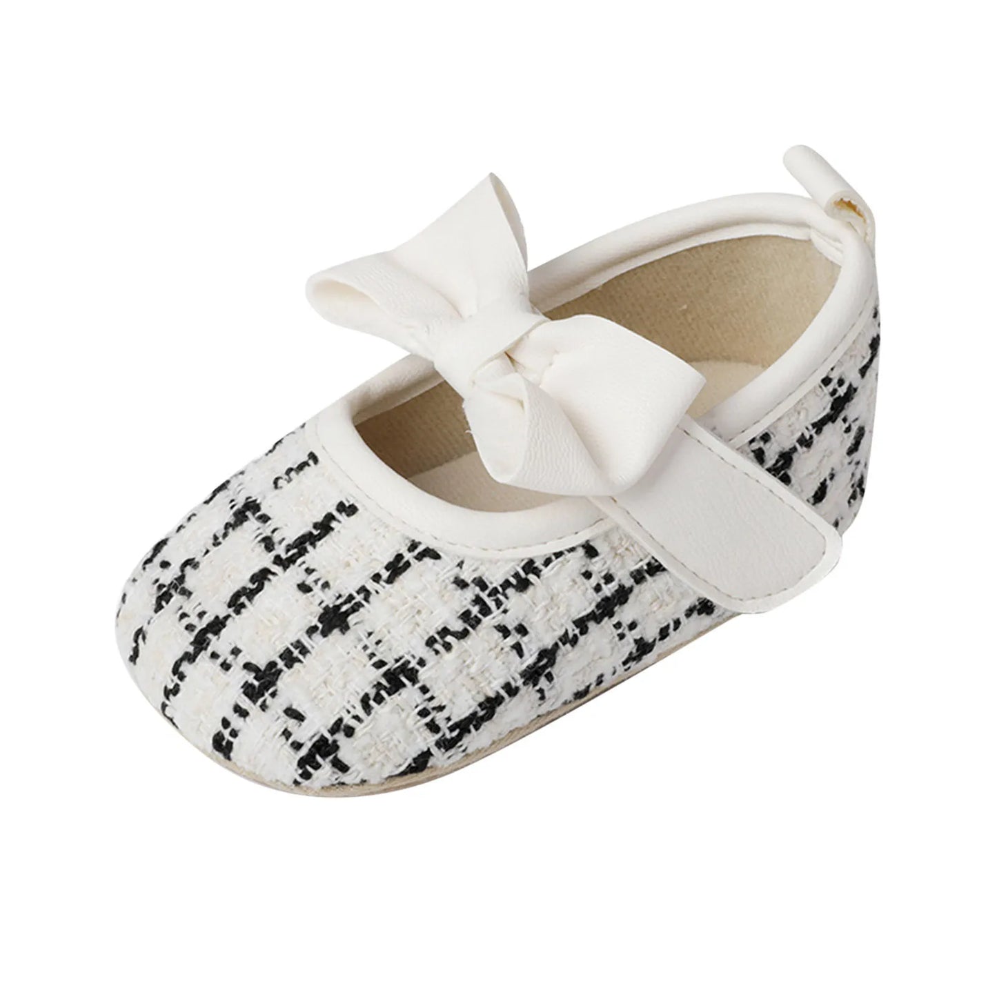 New Fashion Infant Baby Girls Single Shoes Plaid Bowknot First Walkers Shoes Toddler Party Sandals Soft Soled Princess Shoes