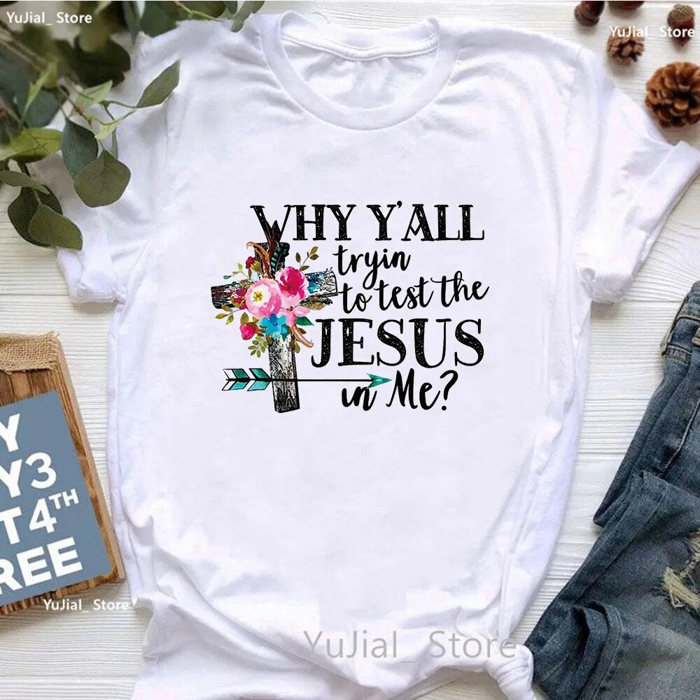 All My Hope Is In Jesus Graphic Print T-Shirt Women