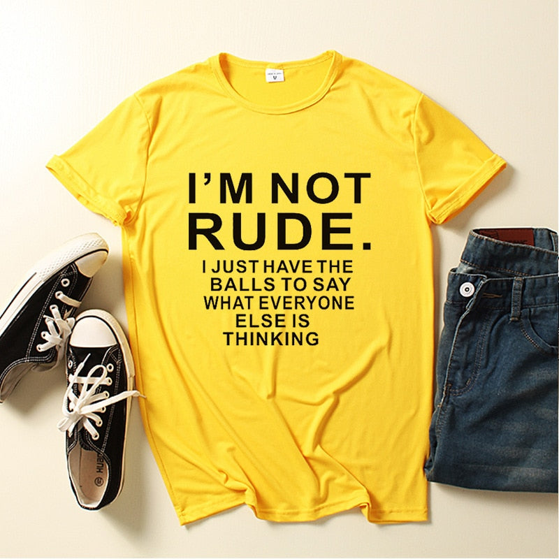 I am Not Rude Letter Print Women T Shirt Short Sleeve O Neck Loose Women Tshirt Ladies Tee Shirt Tops Cloth