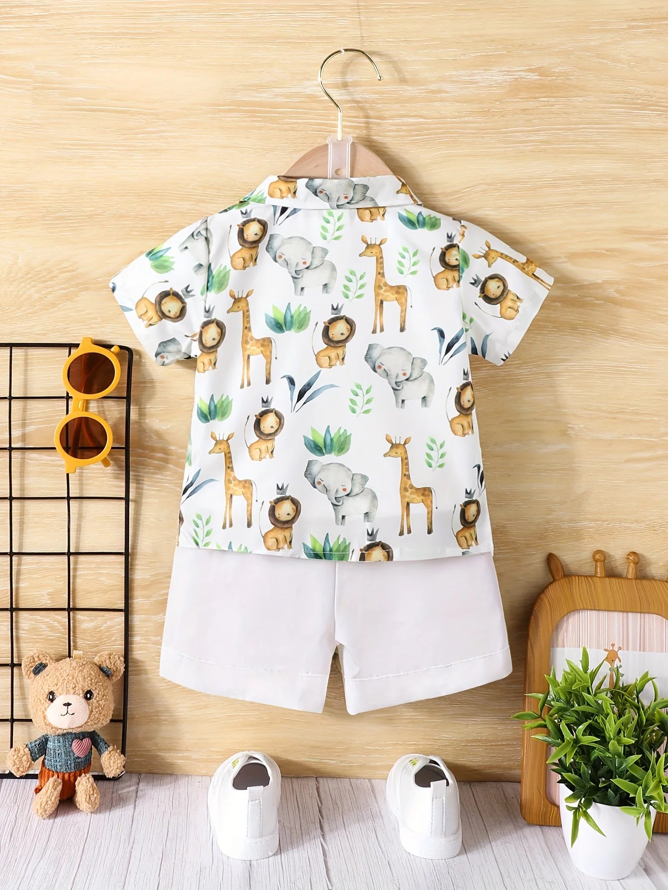 2 Piece Summer Baby Boy Animal Print Short Sleeve