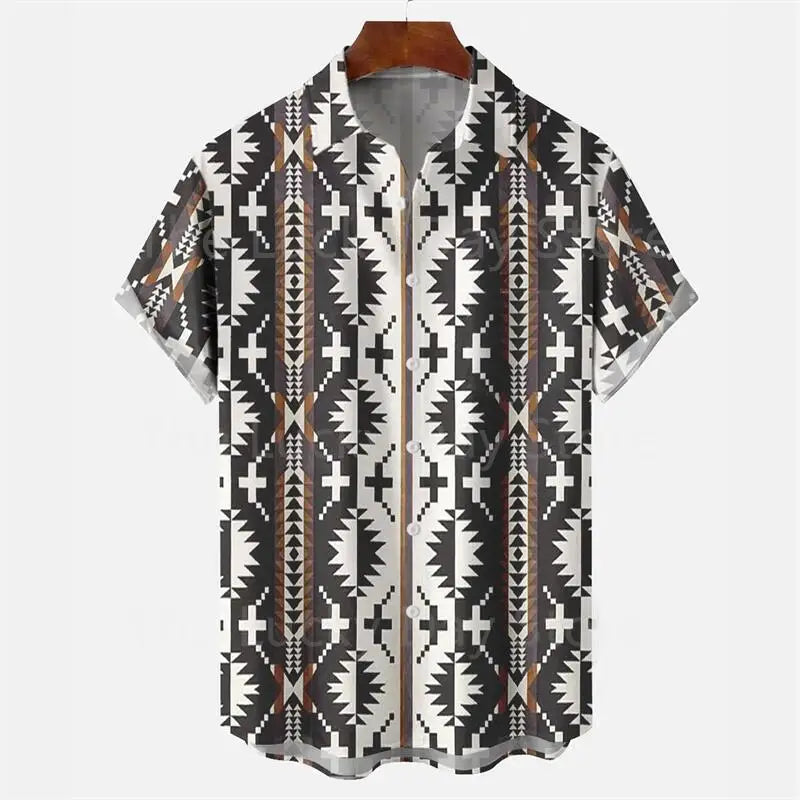 Men's Casual Social Hawaiian Oversized Short Sleeve Shirt Elegant Vintage Harajuku Summer Fashion Designer Clothing Pattern Top