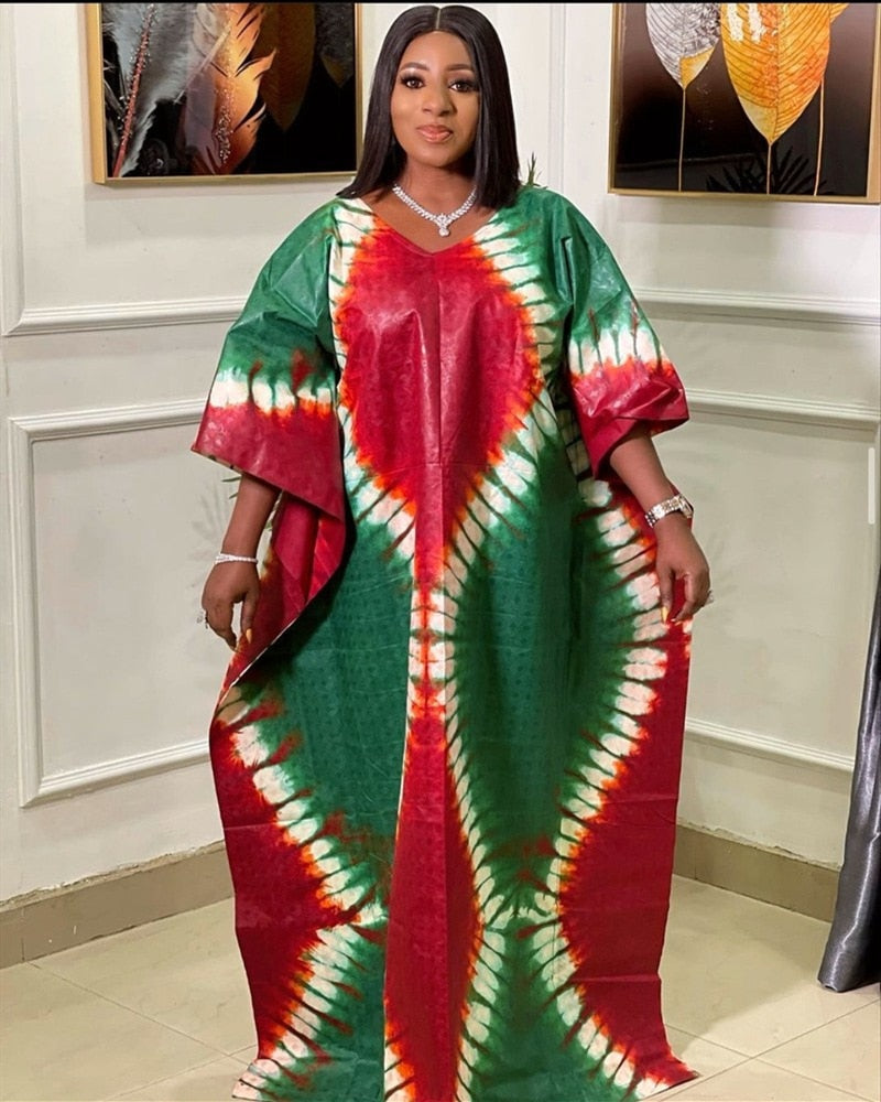 S-5XL African Dresses for Women Spring Summer Africa Women Polyester Printing Plus Size Long Dress African Robes African Clothes