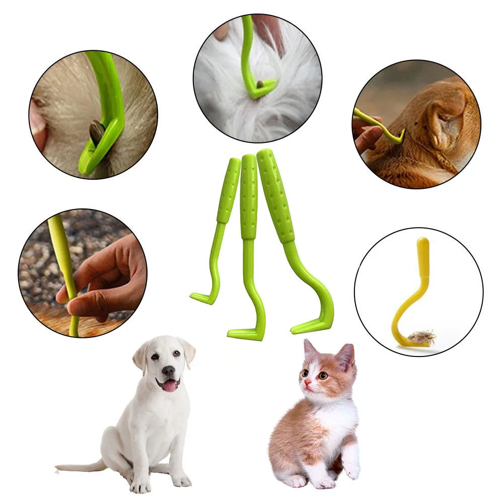 6 pieces Pet Tick Removal Tool Kit Pet Hair Comb Dog Louse 2in1 Tweezer Pet Flea Removal comb For Cat and Dog